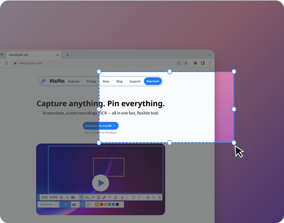 PixPin 截图功能演示